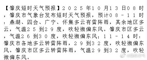 肇庆天气预报（广州天气预报）
